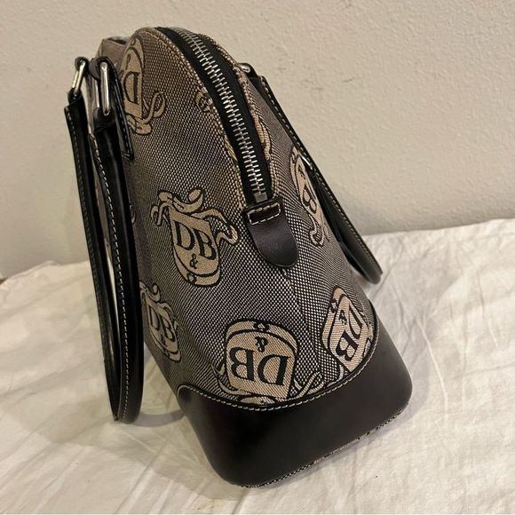 DOONEY & BOURKE Signature Large  Black Grey Dome Satchel Tote Shoulder B… - Picture 3 of 9
